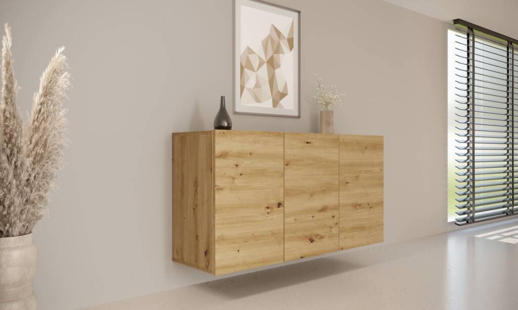 komoda wisząca dąb artisan 160 cm detal wykończenia