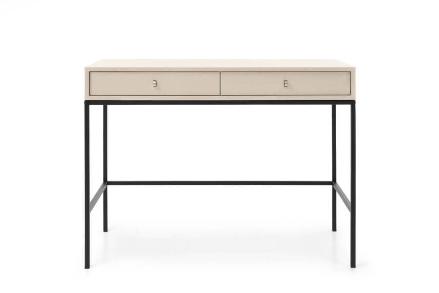 Konsola nowoczesna piaskowy beż, 103 cm, czarny stelaż, minimalistyczny design 1