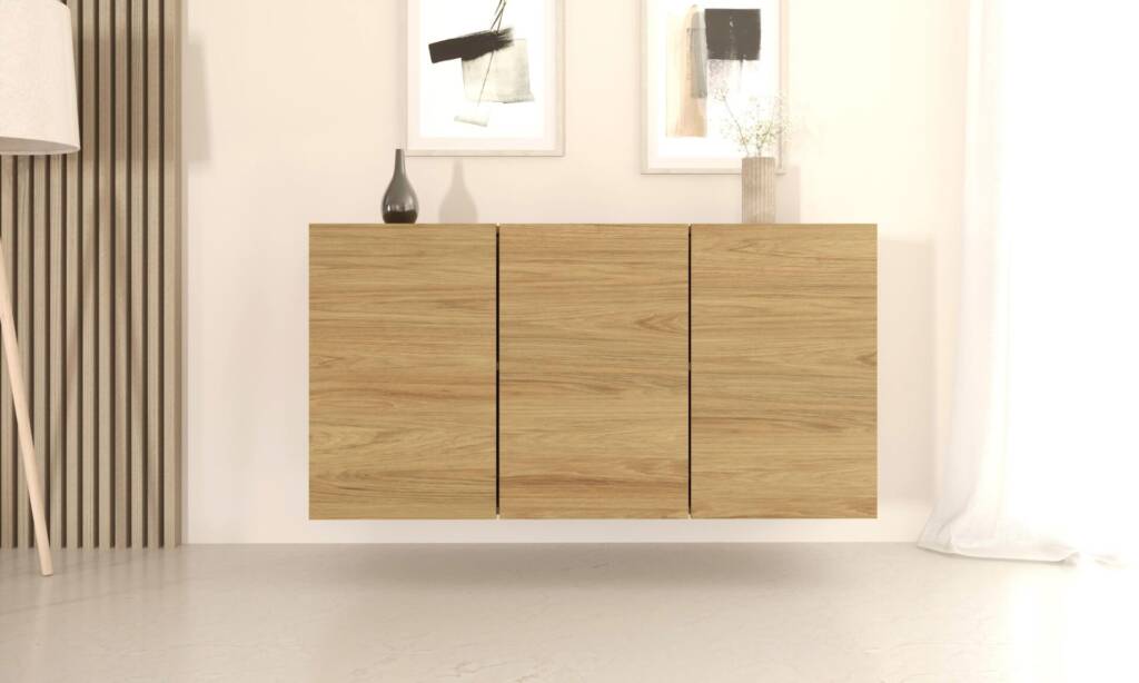 komoda wisząca hikora 160 cm front aranżacja
