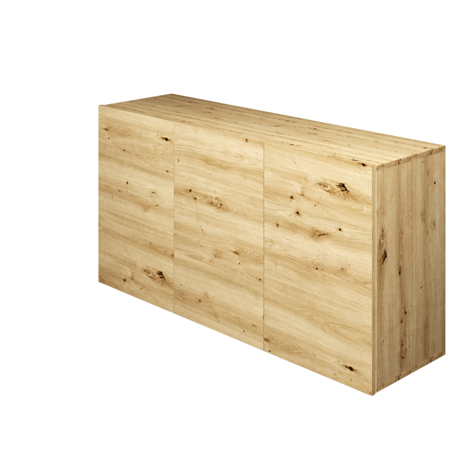 Nowoczesna Komoda Wisząca Dąb  Artisan, Minimalistyczny Design - 3 Drzwi