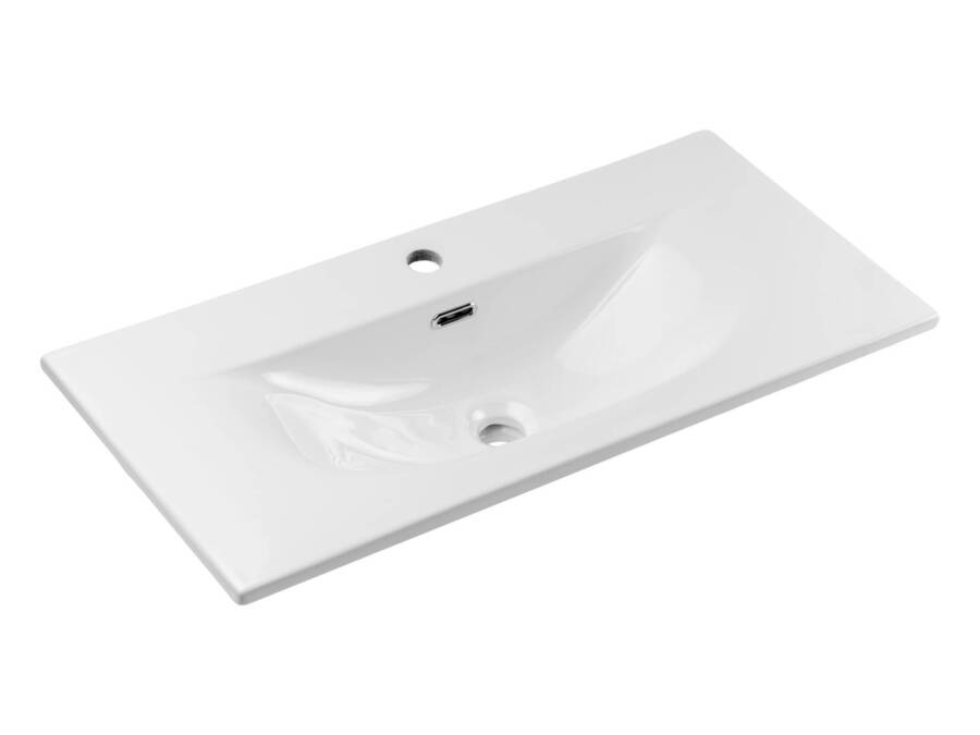 Umywalka meblowa 81x46 cm, biała ceramiczna, nowoczesny design 1