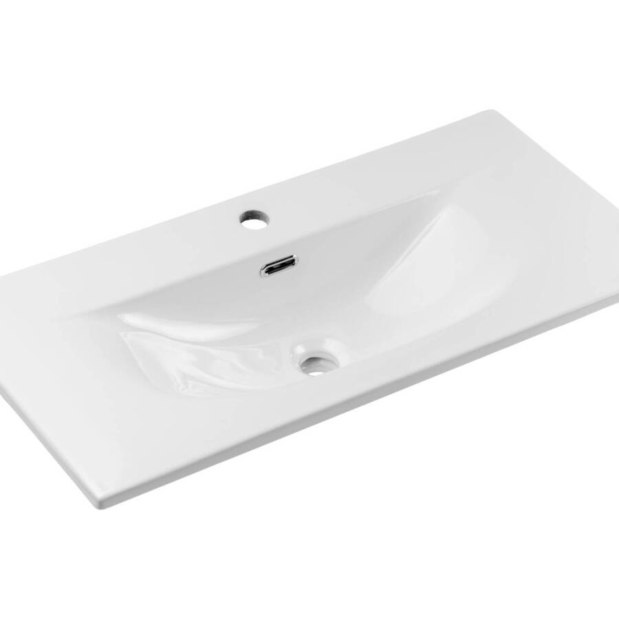 Umywalka meblowa 81x46 cm, biała ceramiczna, nowoczesny design