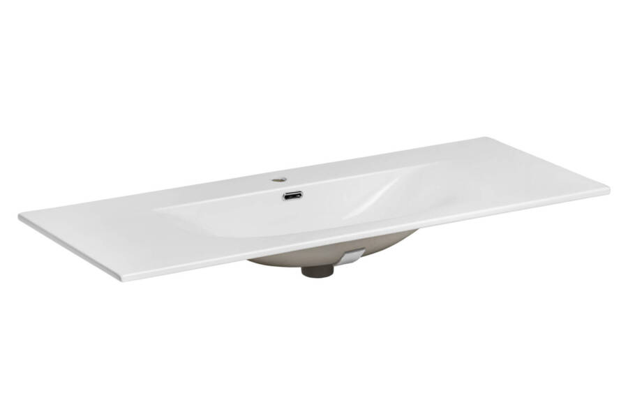 Umywalka wisząca 121 cm - Biała, Szeroka, Nowoczesna, Łazienkowa 1