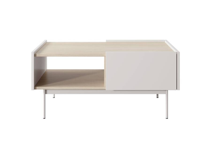 Stolik kawowy kaszmir-dąb 97x65 cm - nowoczesny, z szufladą, płyta laminowana 1