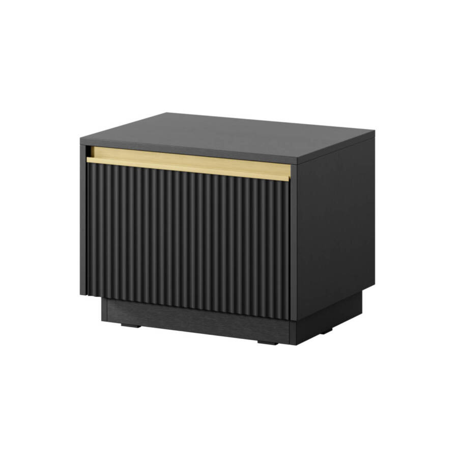 Stolik nocny czarny, nowoczesny 53,6 cm, płyta laminowana