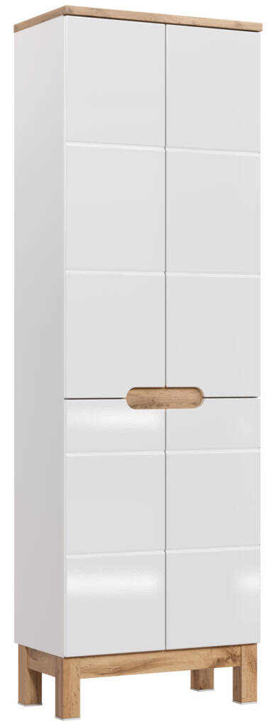 szafka łazienkowa wysoka 60 cm biała połysk dąb