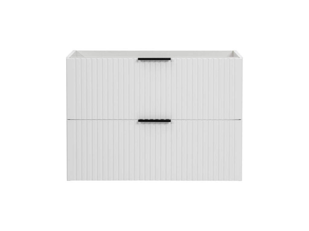Szafka pod umywalkę biała matowa 80 cm ryflowana 2 szuflady 4 szafka pod umywalkę biała matowa 80 cm ryflowany front