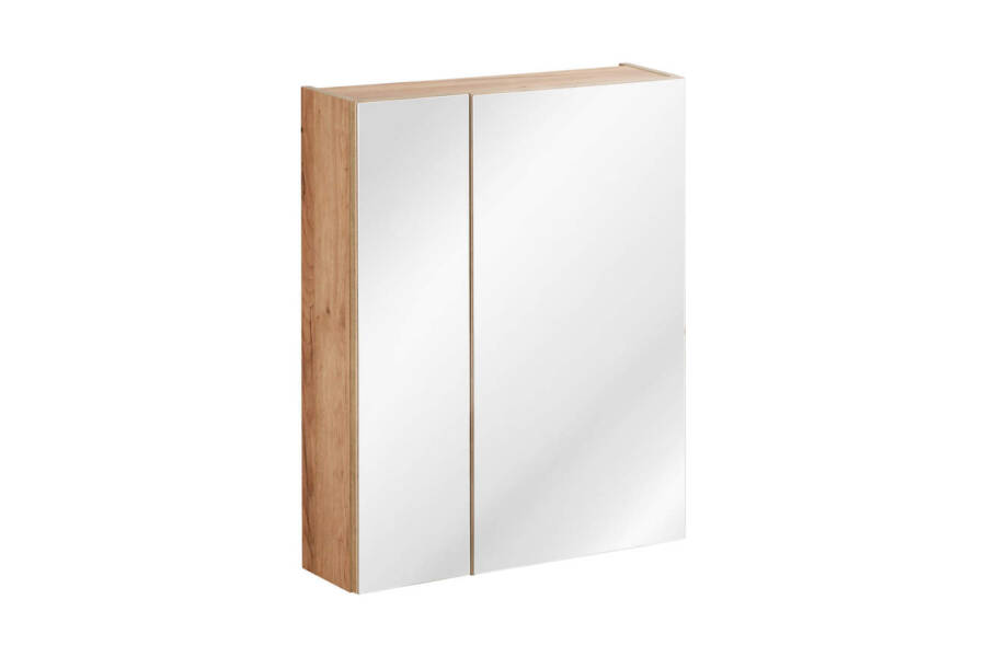 szafka łazienkowa z lustrem 60 cm dąb złoty craft