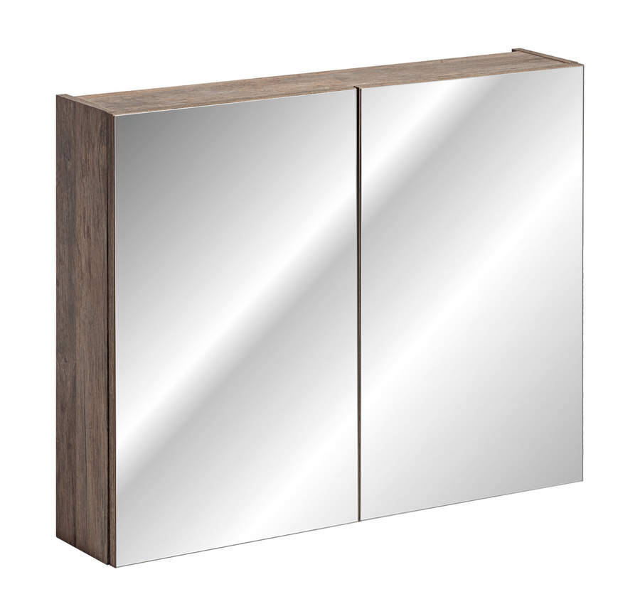 Szafka łazienkowa z lustrem 80 cm dąb vintage