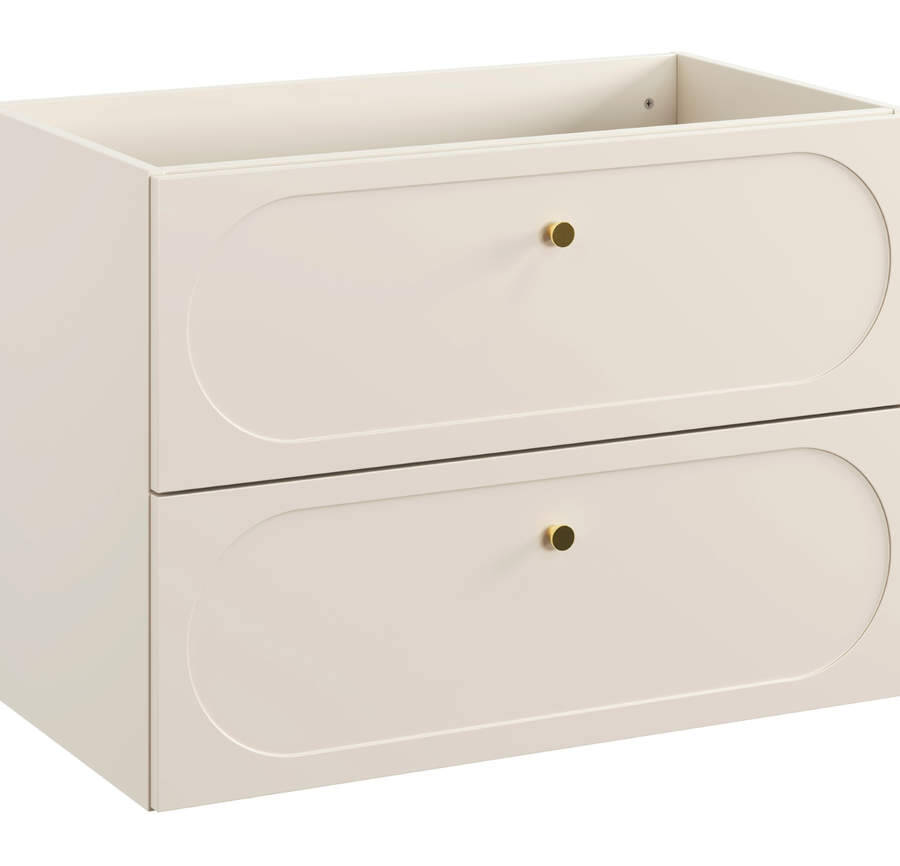 Szafka łazienkowa pod umywalkę 80 cm beż piaskowy frez front