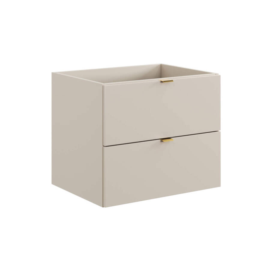Szafka pod umywalkę 60 cm kaszmir mat 2 szuflady cichy domyk