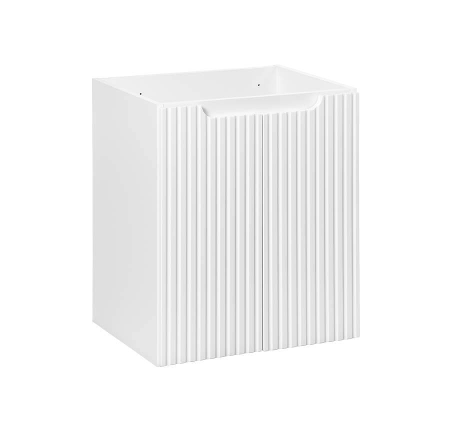 Szafka łazienkowa pod umywalkę biała mat 50 cm nowoczesna frezowana