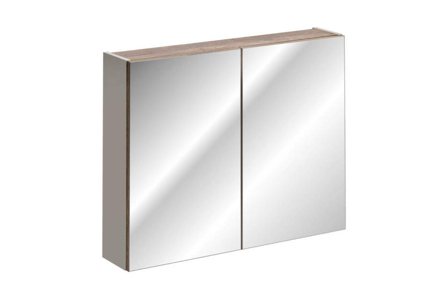 Szafka łazienkowa z lustrem 80 cm – 2 drzwi – szary krzemowy 1