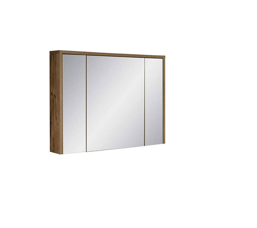 Szafka łazienkowa z lustrem 100 cm 3 drzwi Dąb Huton