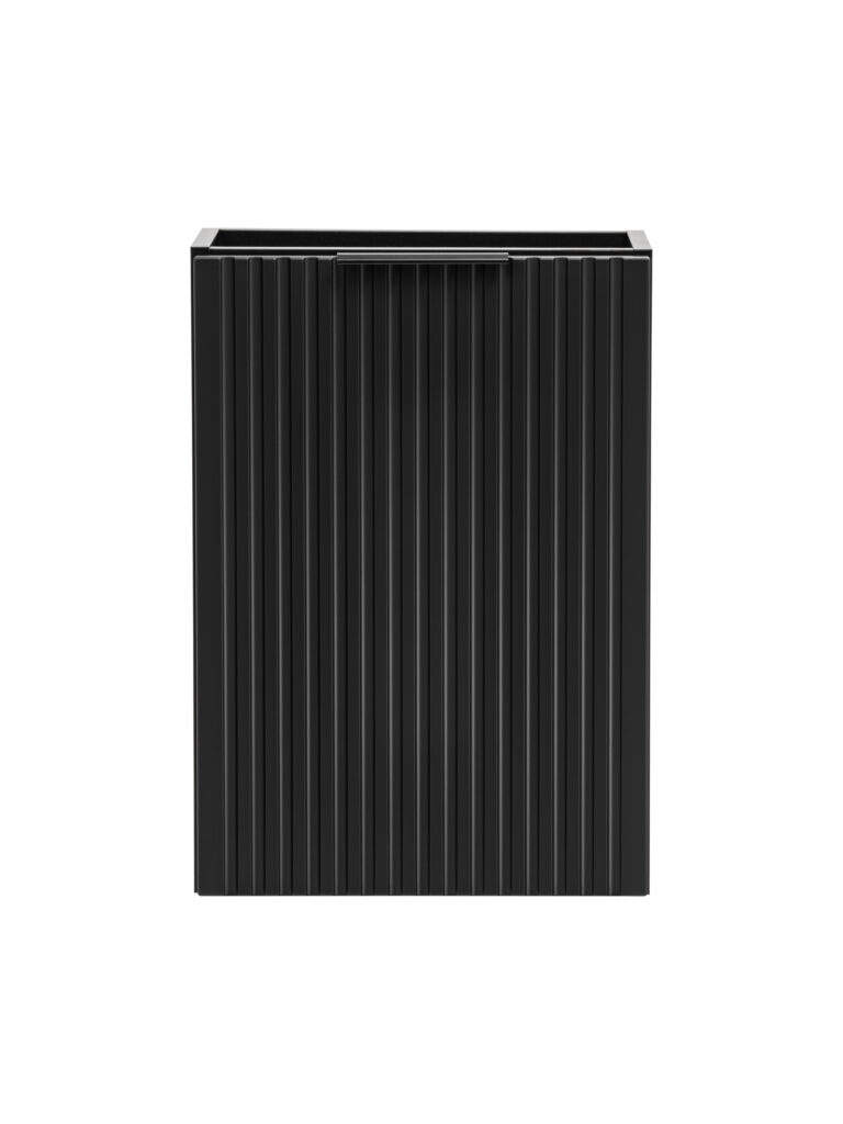szafka łazienkowa czarna pod umywalkę 40 cm ryflowana front
