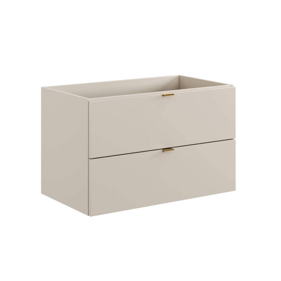 Szafka pod umywalkę 80 cm kaszmir mat 2 szuflady cichy domyk