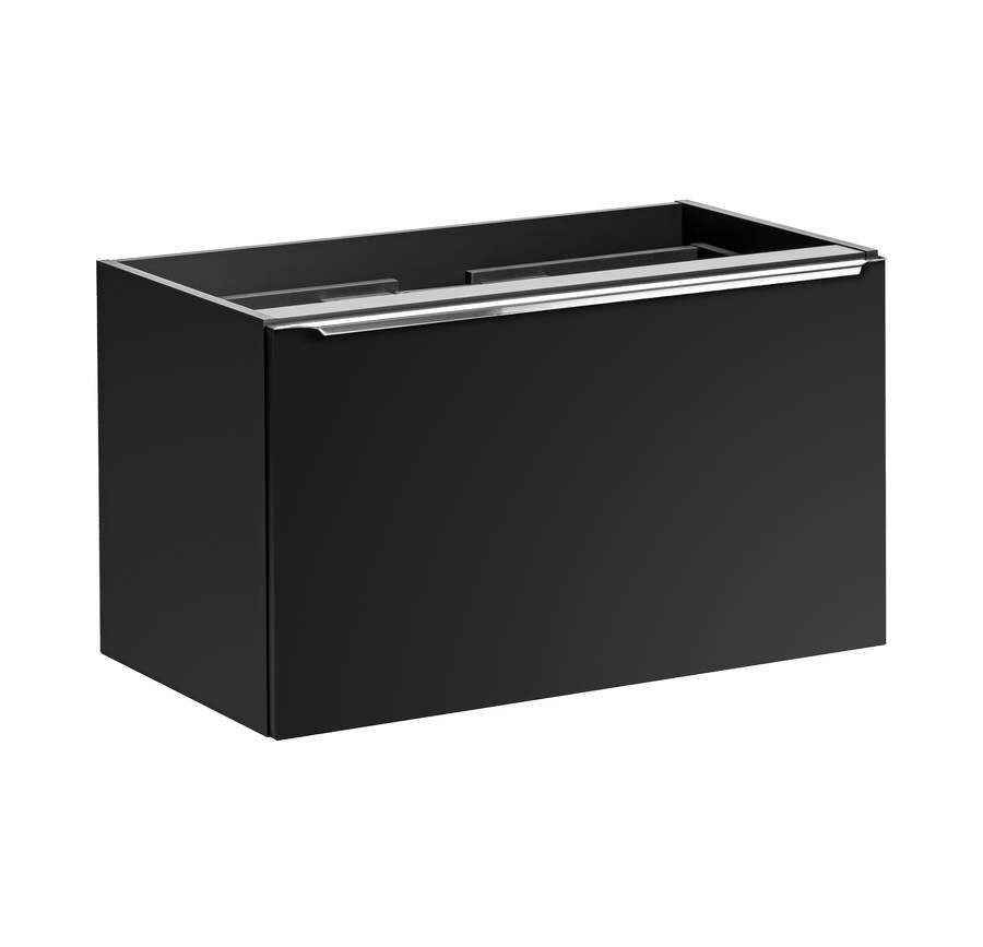 Szafka łazienkowa pod umywalkę czarna matowa 80 cm 2 szuflady