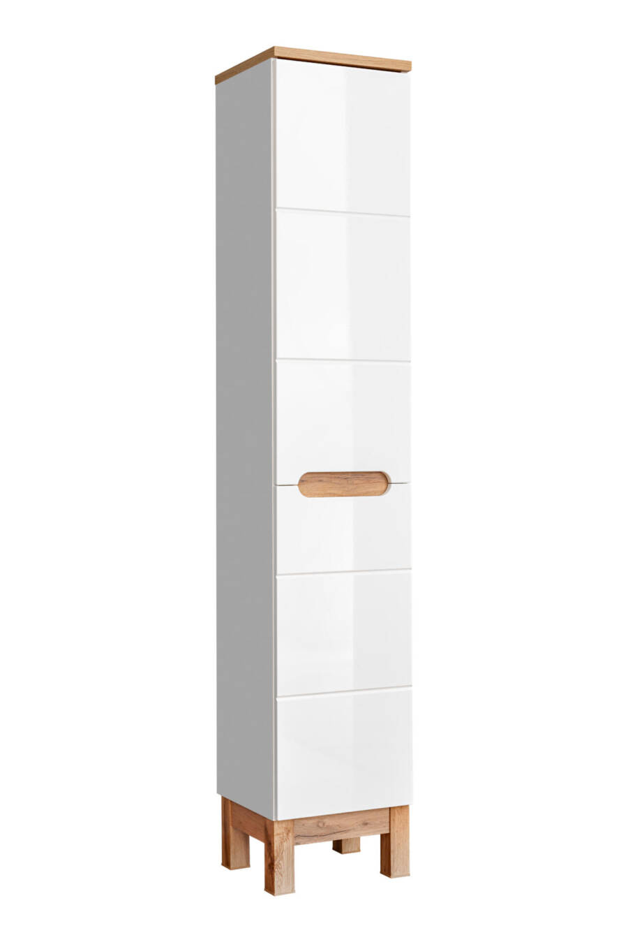szafka łazienkowa wysoka 35 cm biała połysk dąb