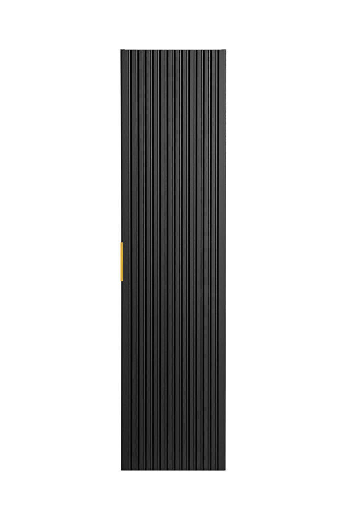czarna szafka łazienkowa wisząca 140 cm ryflowana front
