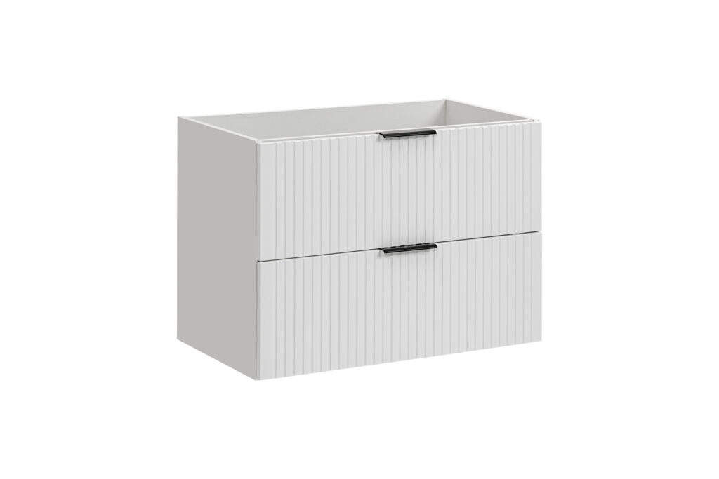Szafka pod umywalkę biała matowa 80 cm ryflowana 2 szuflady 2 szafka pod umywalkę biała matowa 80 cm