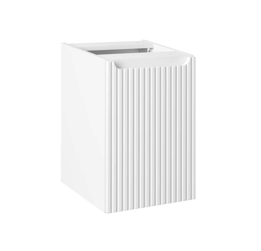 Szafka łazienkowa pod blat 40 cm z koszem na pranie biała mat