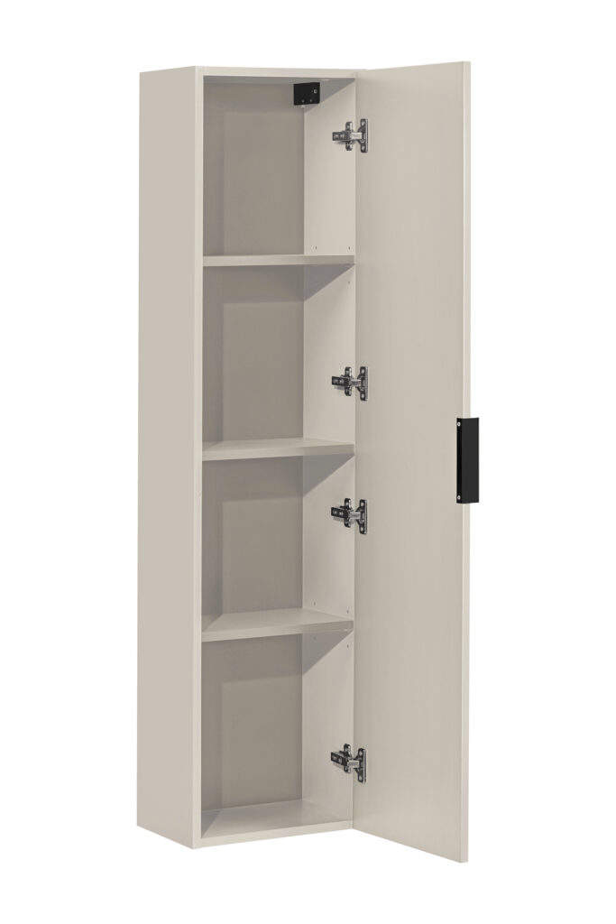 szafka łazienkowa wysoka 140 cm kaszmirowa ryflowana wnętrze
