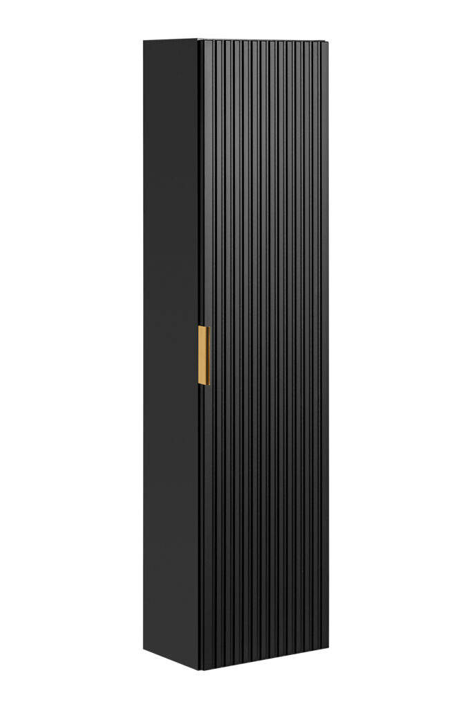 czarna szafka łazienkowa wisząca 140 cm ryflowana

