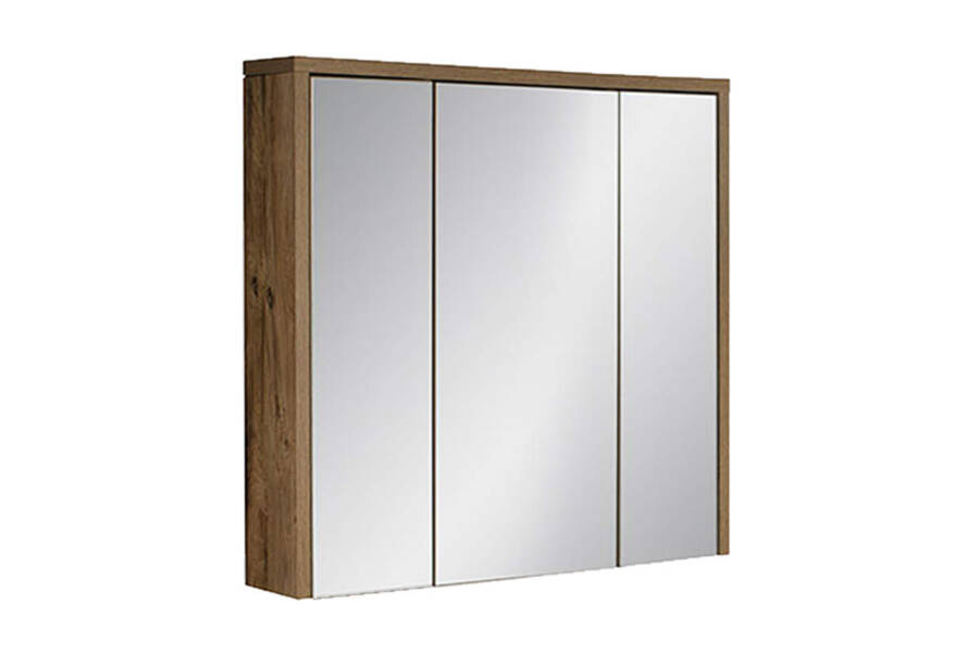 Szafka łazienkowa z lustrem 80 cm 3 drzwi Dąb Huton 1