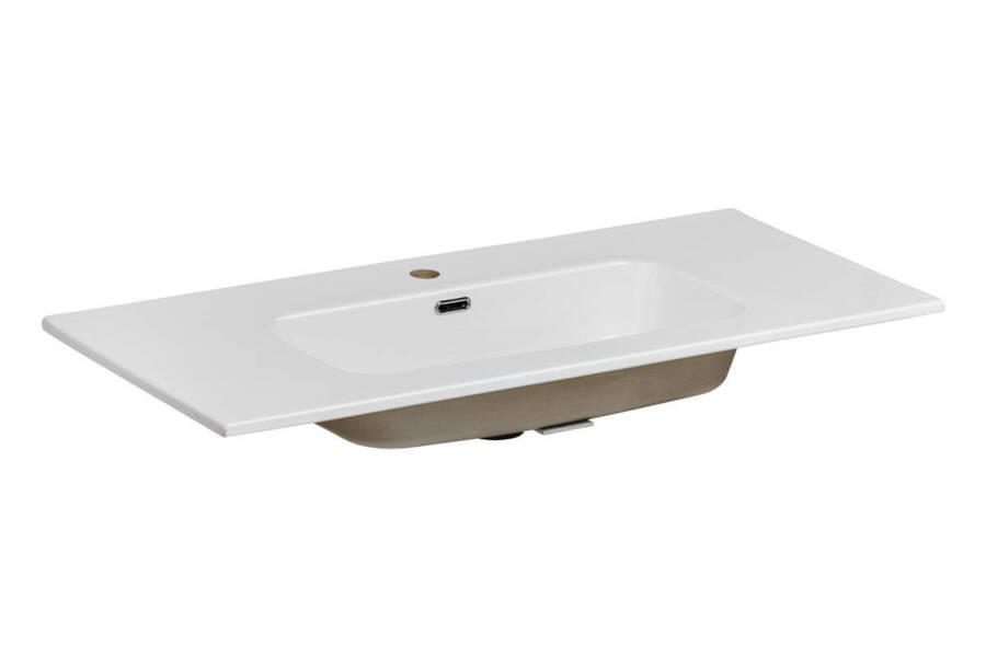 Umywalka meblowa jednokomorowa 100 cm – biały połysk 1