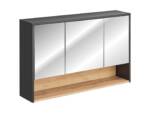 szafka łazienkowa z lustrem 120 cm szary kosmos dąb