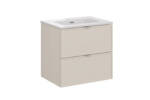 Szafka łazienkowa 60 cm kaszmir mat z umywalką ceramiczną
