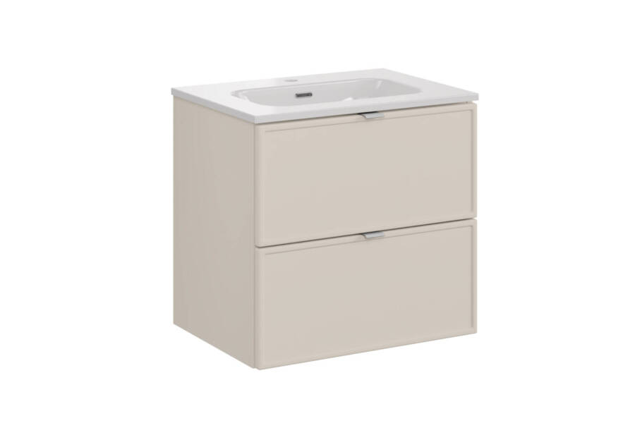 Szafka łazienkowa 60 cm kaszmir mat z umywalką ceramiczną 1