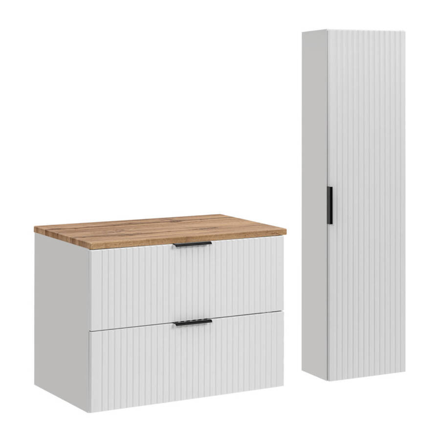 zestaw mebli łazienkowych 80cm biały mat