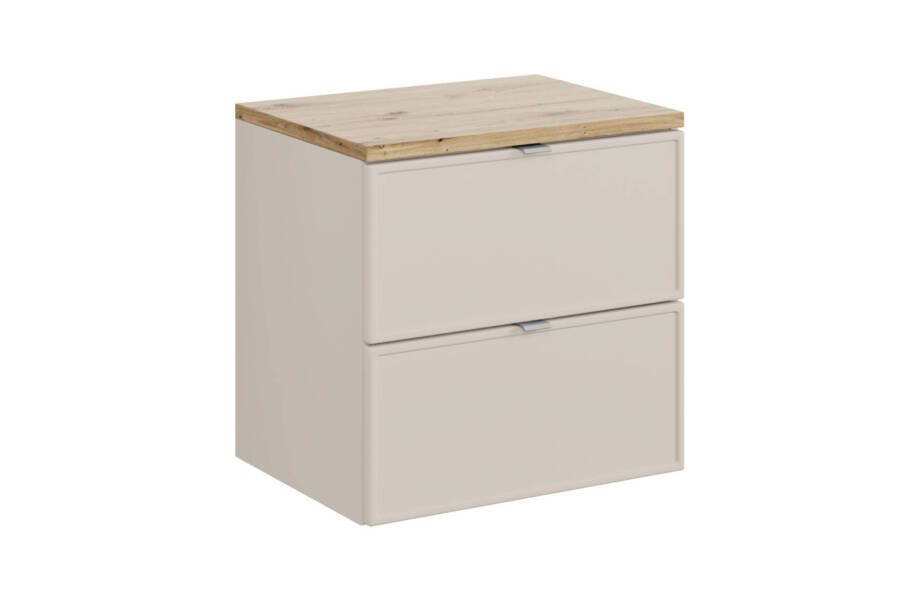 Szafka łazienkowa 60 cm kaszmirowa z blatem dąb artisan 1