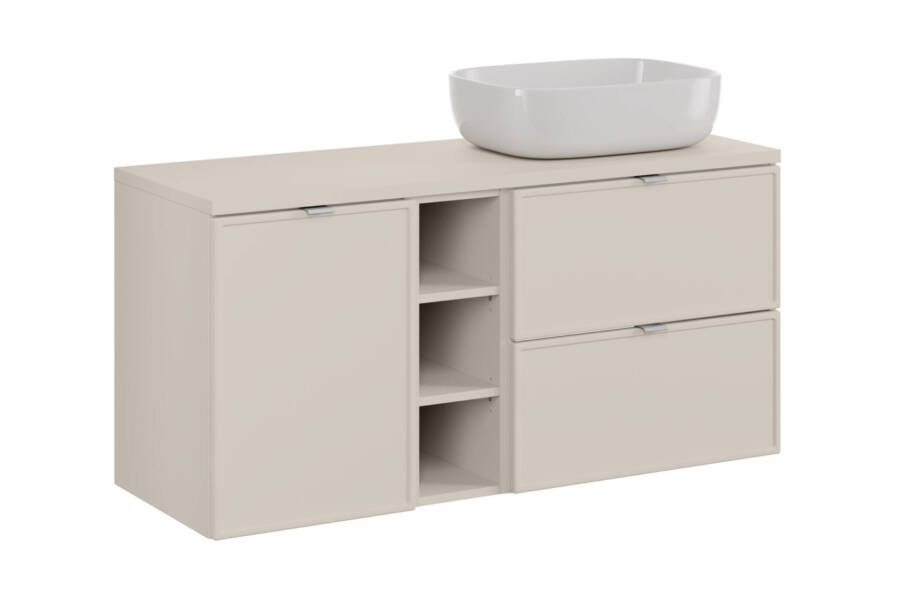 Zestaw łazienkowy 120 cm kaszmirowy z umywalką i koszem na pranie 1