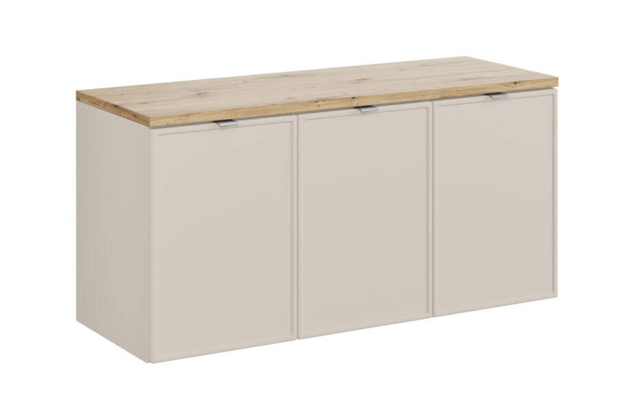Szafka łazienkowa 120 cm kaszmirowa z blatem dąb artisan 1