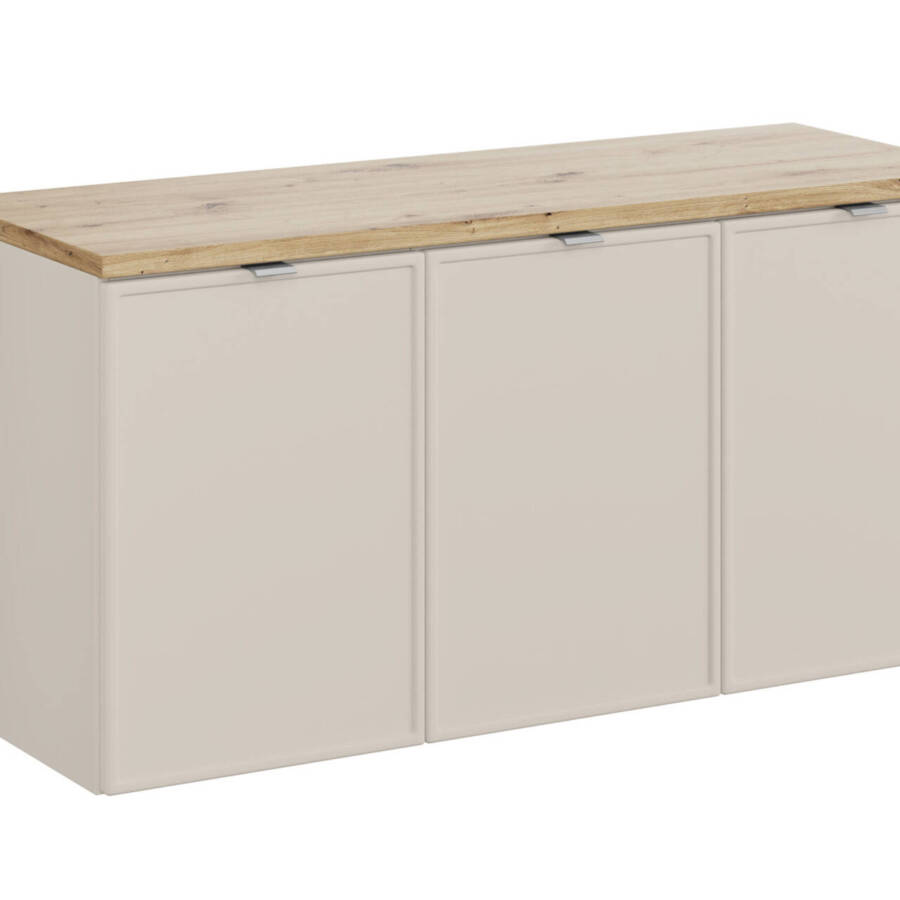 Szafka łazienkowa 120 cm kaszmirowa z blatem dąb artisan