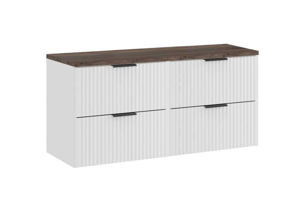 zestaw łazienkowy 120 cm biały mat z blatem