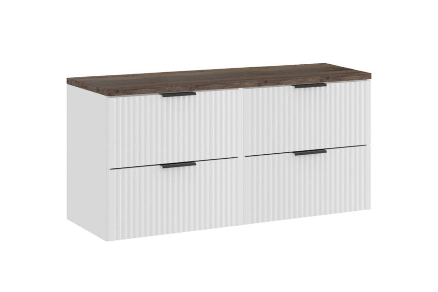 zestaw łazienkowy 120 cm biały mat z blatem