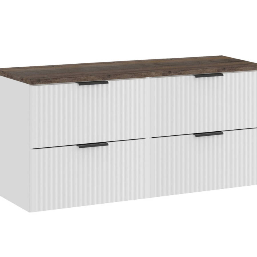 zestaw łazienkowy 120 cm biały mat z blatem