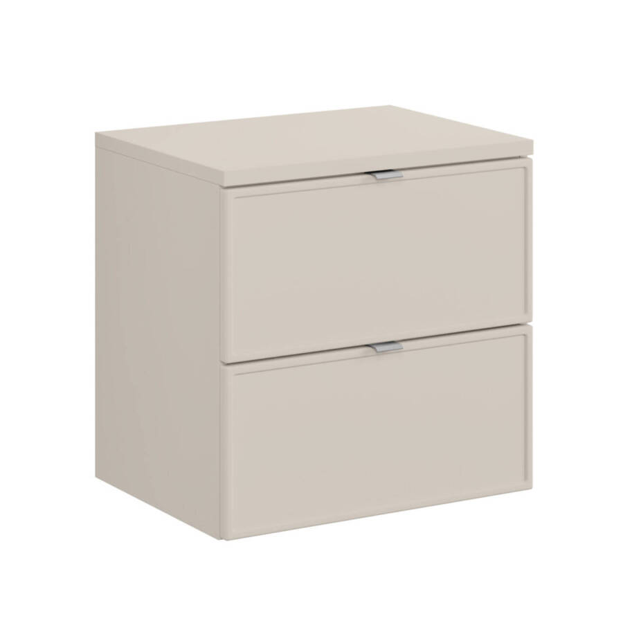 Szafka łazienkowa 60 cm kaszmir z blatem 2 szuflady nowoczesna