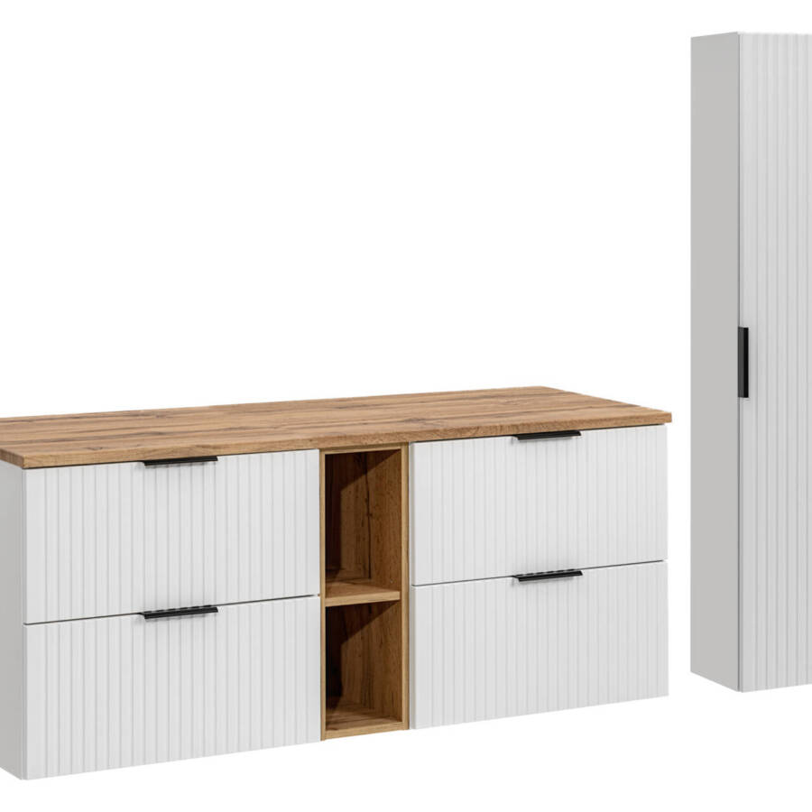 zestaw mebli łazienkowych 140 cm biały mat