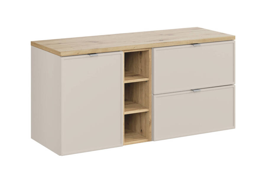 Szafka łazienkowa 120 cm kaszmirowy mat dąb artisan nowoczesna 1