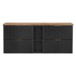szafka łazienkowa czarna 140 cm z blatem dąb wotan