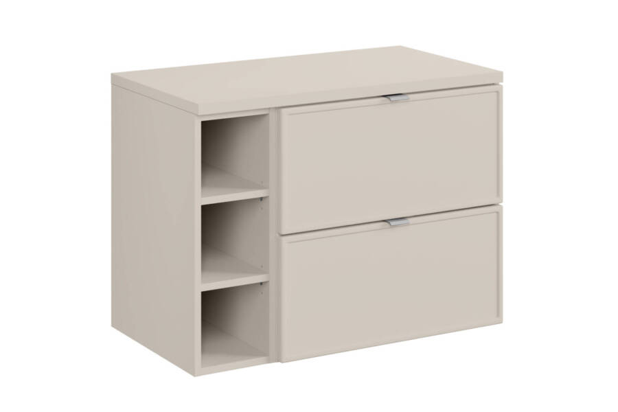 Szafka łazienkowa 80 cm kaszmir z szufladami i półkami pod umywalkę 1