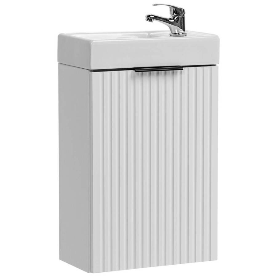 szafka łazienkowa z umywalką 40 cm biały mat ryflowany