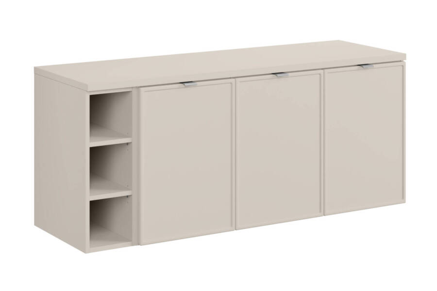 Szafka łazienkowa 140 cm kaszmir mat 3 drzwi z blatem 1