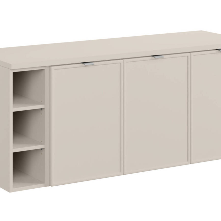 Szafka łazienkowa 140 cm kaszmir mat 3 drzwi z blatem