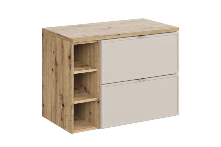 Szafka łazienkowa kaszmirowa mat z blatem artisan 80 cm i szufladami 1