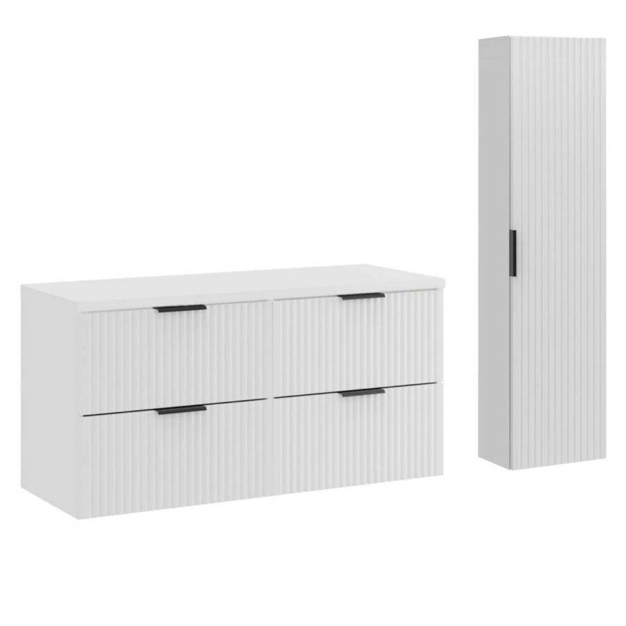 zestaw mebli łazienkowych 120 cm biały mat